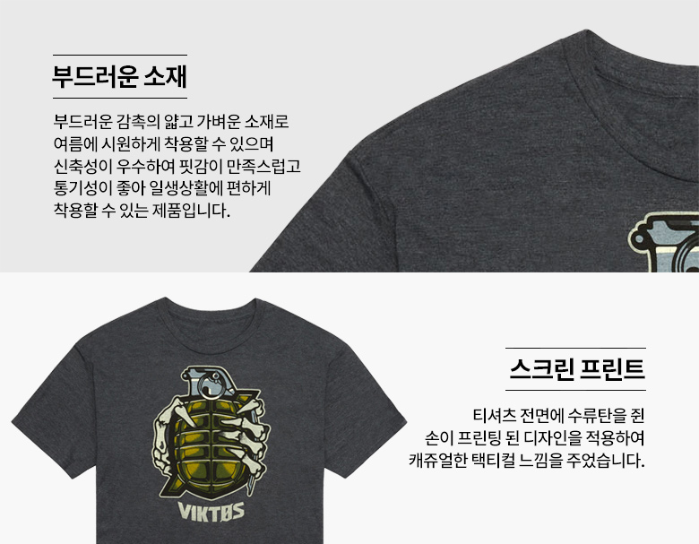 빅토스 그라나타 차콜 헤더 반팔 티셔츠 14