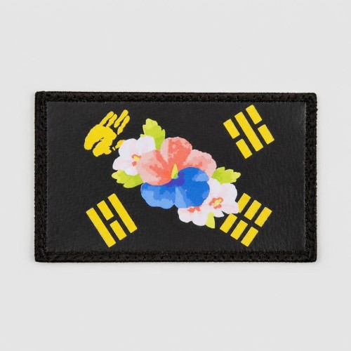 쿠닌 무궁화 태극기 가죽 패치 8cm