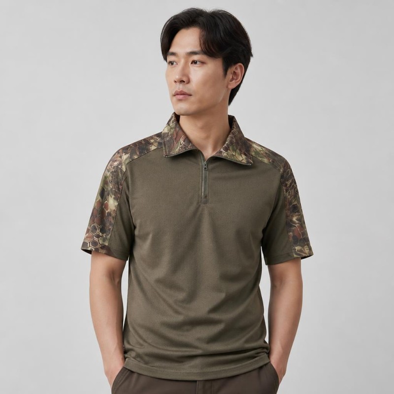 네오택티컬 스네이크 카모 그린 반팔 컴뱃 셔츠